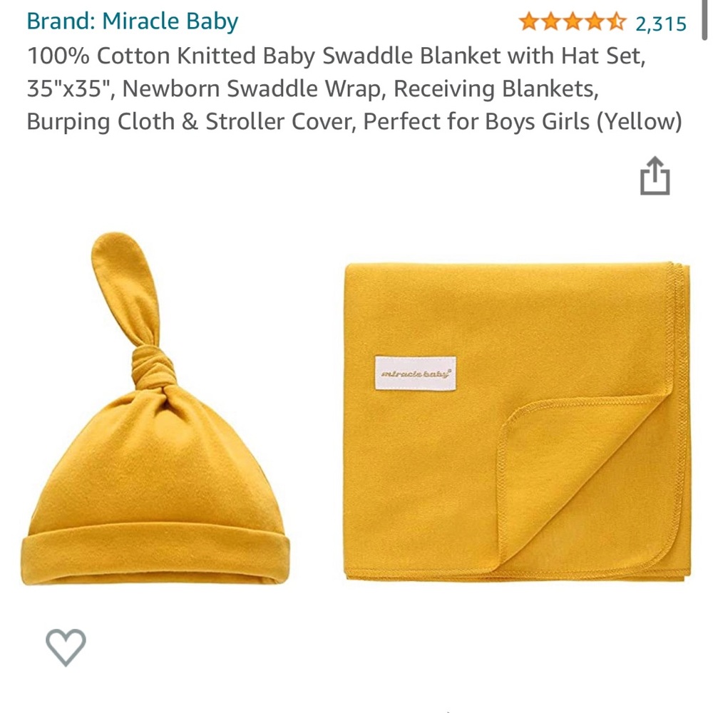Miracle baby swaddle and hat.